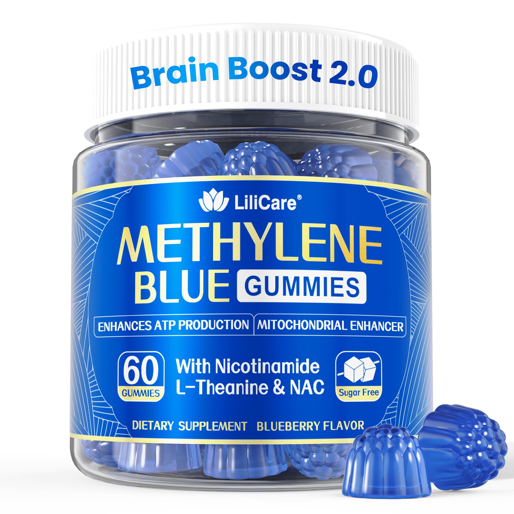 LILICARE Methylene Blue Gummies 7mg Per Serving for Humans | Upgraded Antioxidant & Brain Booster Supplement for Cognitive Function, Energy - dailyvitalstore