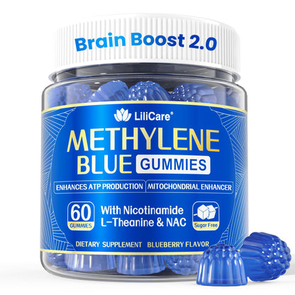 LILICARE Methylene Blue Gummies 7mg Per Serving for Humans | Upgraded Antioxidant & Brain Booster Supplement for Cognitive Function, Energy - dailyvitalstore