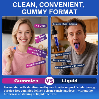 LILICARE Methylene Blue Gummies 7mg Per Serving for Humans | Upgraded Antioxidant & Brain Booster Supplement for Cognitive Function, Energy - dailyvitalstore
