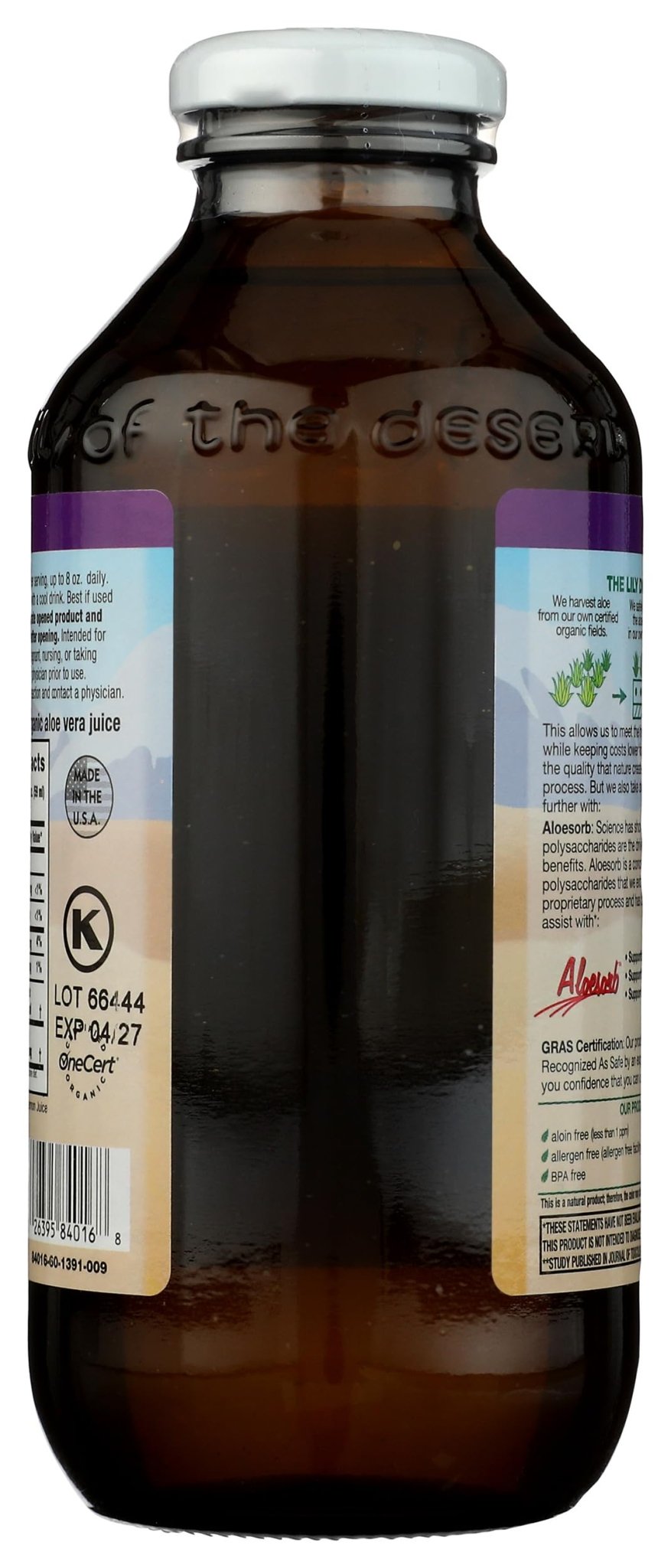 Lily of the Desert Aloe Vera Juice, Whole Leaf Filtered, Organic & Preservative Free – Natural Vitamins, Digestive Enzymes for Gut Health, - dailyvitalstore