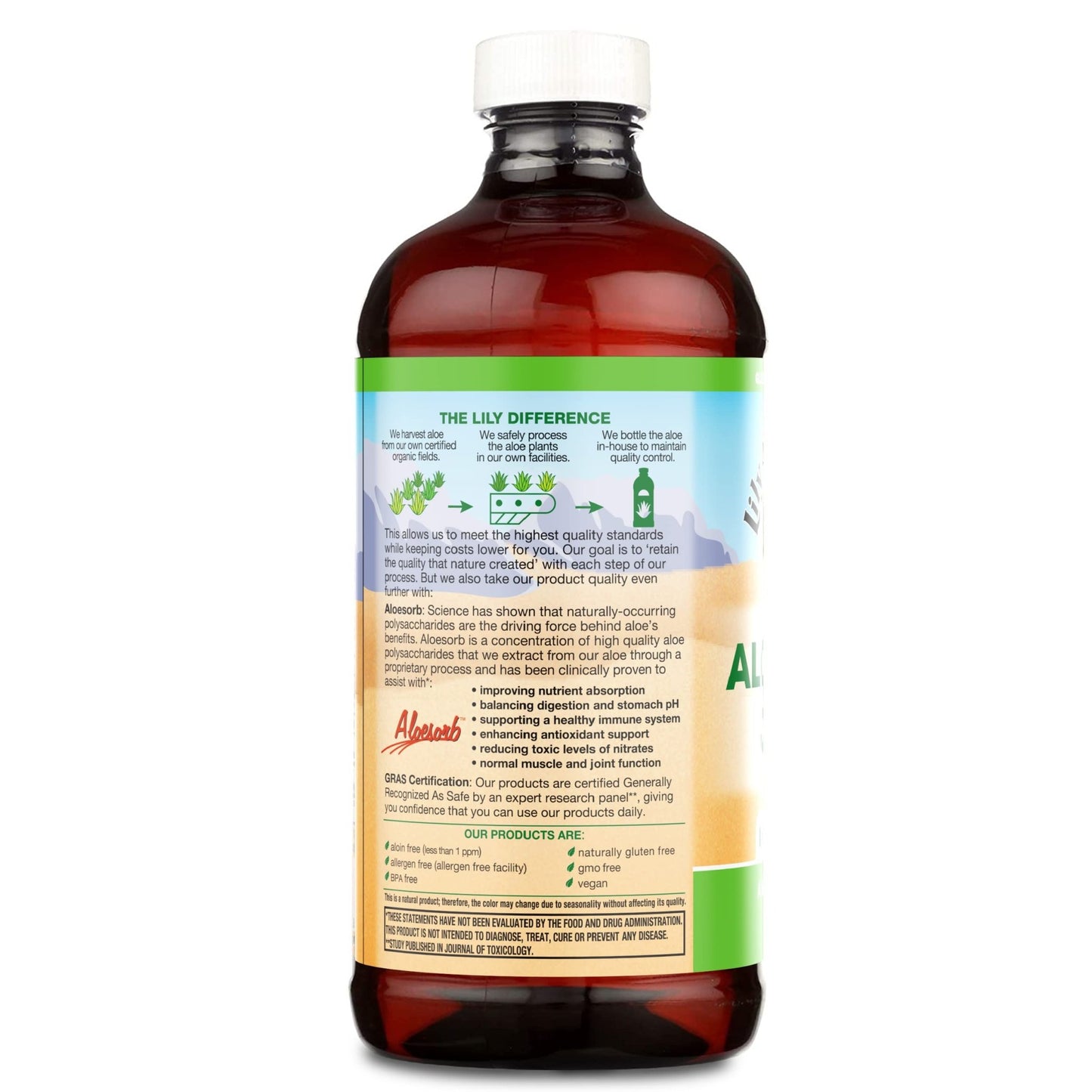 Lily of the Desert Organic Aloe Vera Juice – Inner Fillet, 16 fl oz - dailyvitalstore