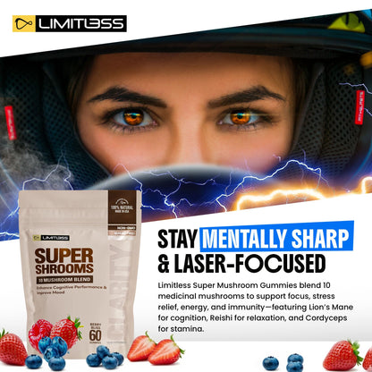 Limitless Supershrooms Smart Focus Gummies - 30 Day Supply - dailyvitalstore
