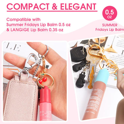 Limpskys keychain cap for Summer Fridays 0.5 Oz Lip Balm,lip gloss cap keychain（No Lip Balm） - dailyvitalstore