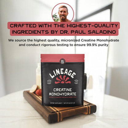 Lineage Provisions Micronized Creatine Monohydrate with Sea Salt - Micronized Creatine Powder for Training & Performance - dailyvitalstore