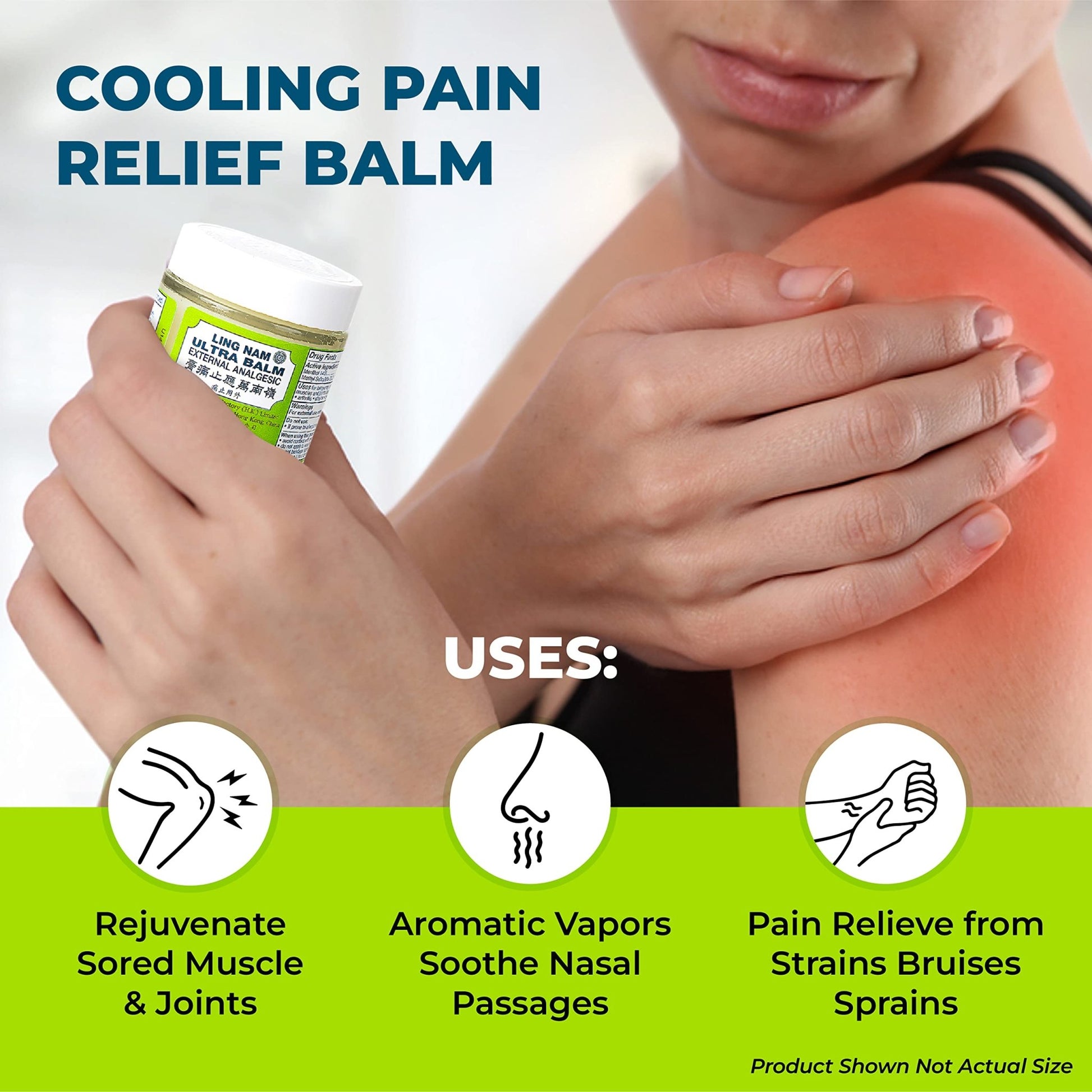 Ling Nam Ultra Balm External Analgesic, for Cooling Pain Relief Simple Backache Arthritis Strains Bruises Sprain, Muscle Pain, Muscle Soreness, 0.7oz/19.8g (Pack of 6) - dailyvitalstore