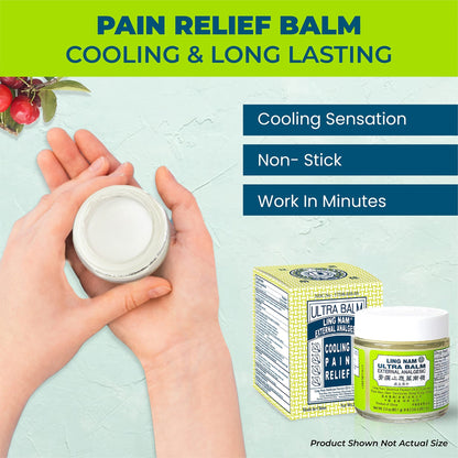Ling Nam Ultra Balm External Analgesic, for Cooling Pain Relief Simple Backache Arthritis Strains Bruises Sprain, Muscle Pain, Muscle Soreness,0.7oz/19.8g - dailyvitalstore
