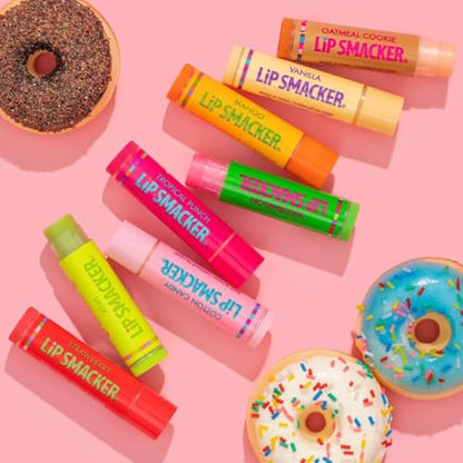 Lip Smacker Original & Best Holiday Flavored Lip Balm Party Pack, Oatmeal Cookie, Vanilla, Mango, Watermelon, Tropical Punch, Cotton Candy, Kiwi, Strawberry, Clear - dailyvitalstore