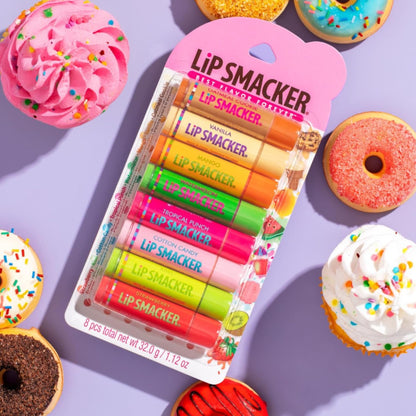 Lip Smacker Original & Best Holiday Flavored Lip Balm Party Pack, Oatmeal Cookie, Vanilla, Mango, Watermelon, Tropical Punch, Cotton Candy, Kiwi, Strawberry, Clear - dailyvitalstore