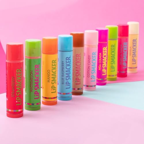 Lip Smacker Original & Best Holiday Flavored Lip Balm Party Pack, Oatmeal Cookie, Vanilla, Mango, Watermelon, Tropical Punch, Cotton Candy, Kiwi, Strawberry, Clear - dailyvitalstore