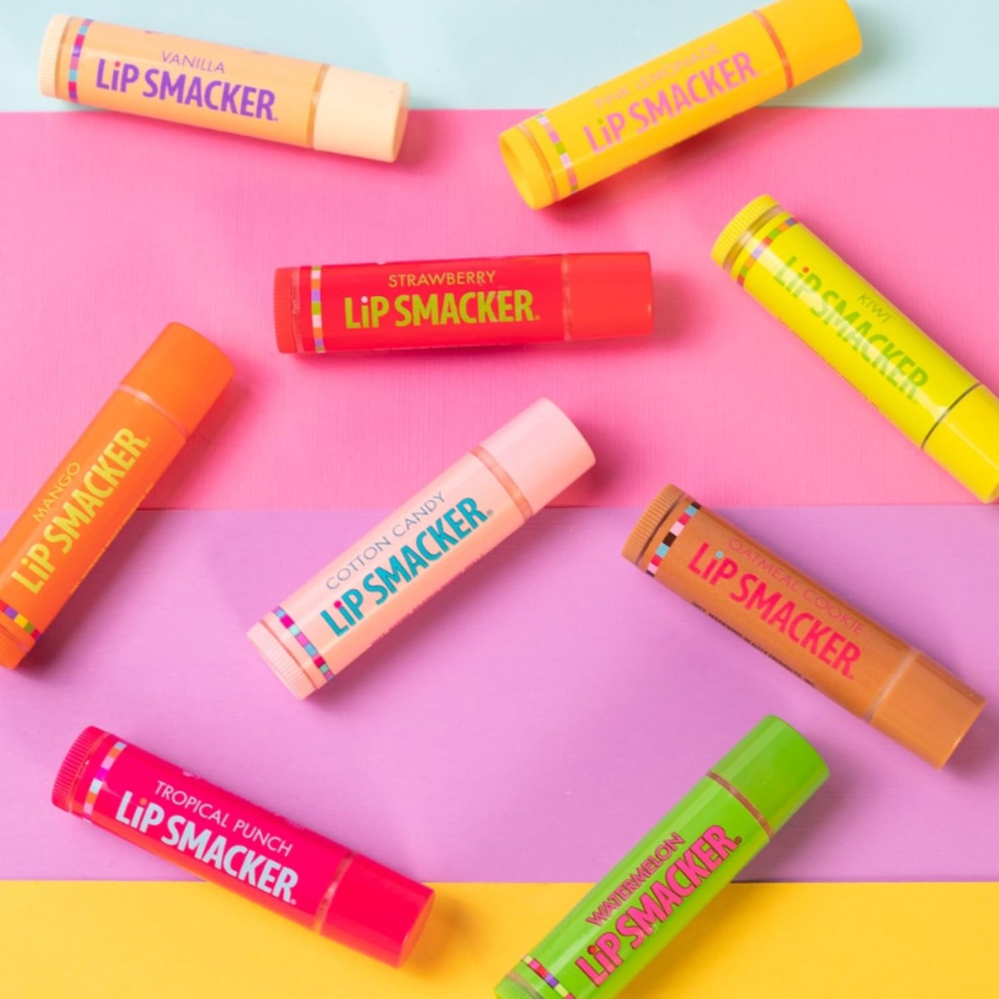 Lip Smacker Original & Best Holiday Flavored Lip Balm Party Pack, Oatmeal Cookie, Vanilla, Mango, Watermelon, Tropical Punch, Cotton Candy, Kiwi, Strawberry, Clear - dailyvitalstore