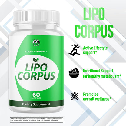 Lipo Corpus Capsules, Official LipoCorpus Supplement Pills Will All Natural Ingredients, Advanced Formula Lipo Corpus Active Lifestyle Supporting Health and Wellness for Women and Men (60 Capsules) - dailyvitalstore