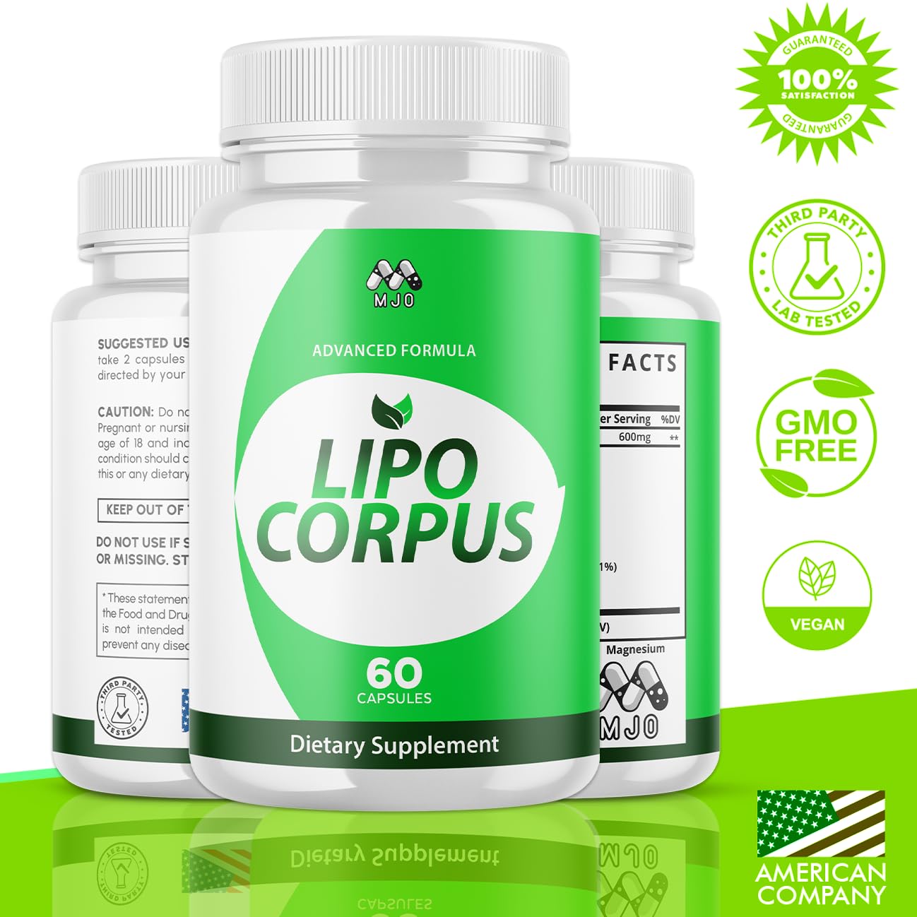 Lipo Corpus Capsules, Official LipoCorpus Supplement Pills Will All Natural Ingredients, Advanced Formula Lipo Corpus Active Lifestyle Supporting Health and Wellness for Women and Men (60 Capsules) - dailyvitalstore