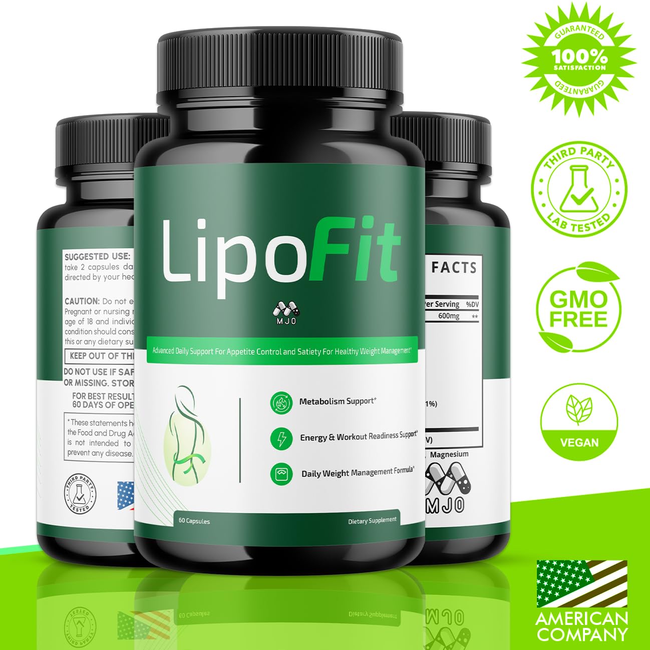 Lipo Fit Capsules, Official Lipo Fit Pills with All Natural Ingredients, Advanced Overall Health and Wellness Vitamin Supplement Formula for Maximum Strength Multivitamin Support (60 Capsules) - dailyvitalstore