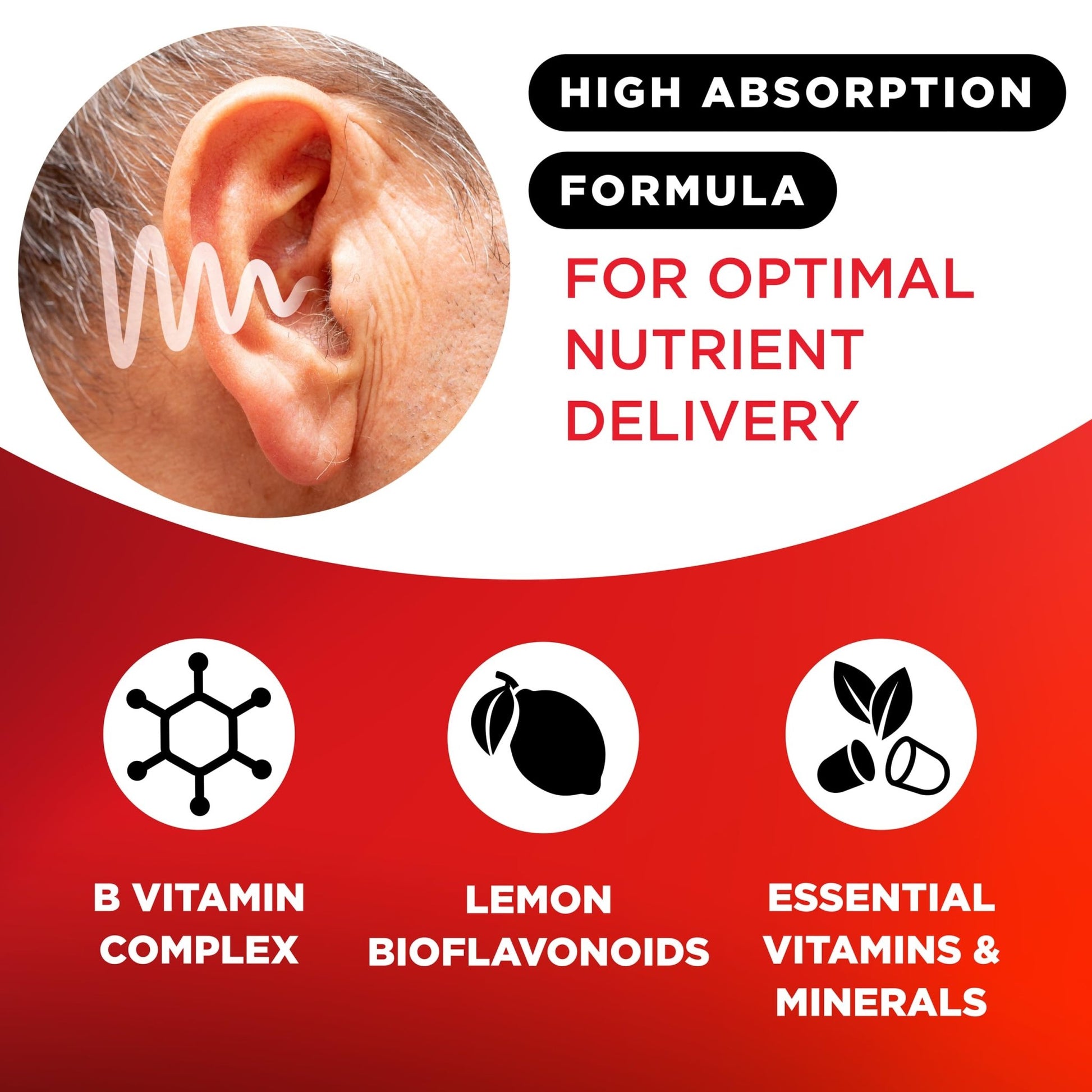 Lipo Flavonoid Ear Ringing - Doctor-Recommended for Ringing Ears – Clinically Proven Lemon Bioflavonoid Complex with Vitamins C, B1, B2, B6, B12, - dailyvitalstore