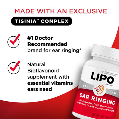 Lipo Flavonoid Ear Ringing - Doctor-Recommended for Ringing Ears – Clinically Proven Lemon Bioflavonoid Complex with Vitamins C, B1, B2, B6, B12, - dailyvitalstore