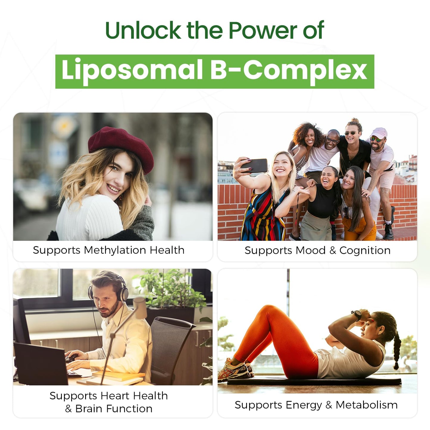 Liposomal B Complex for High Absorption Methylated B12,L-Methyfolate(5-MTHF ),Full Active B Vitamins with Choline Inositol-Energy, Metabolism,Brain & Heart Support - dailyvitalstore