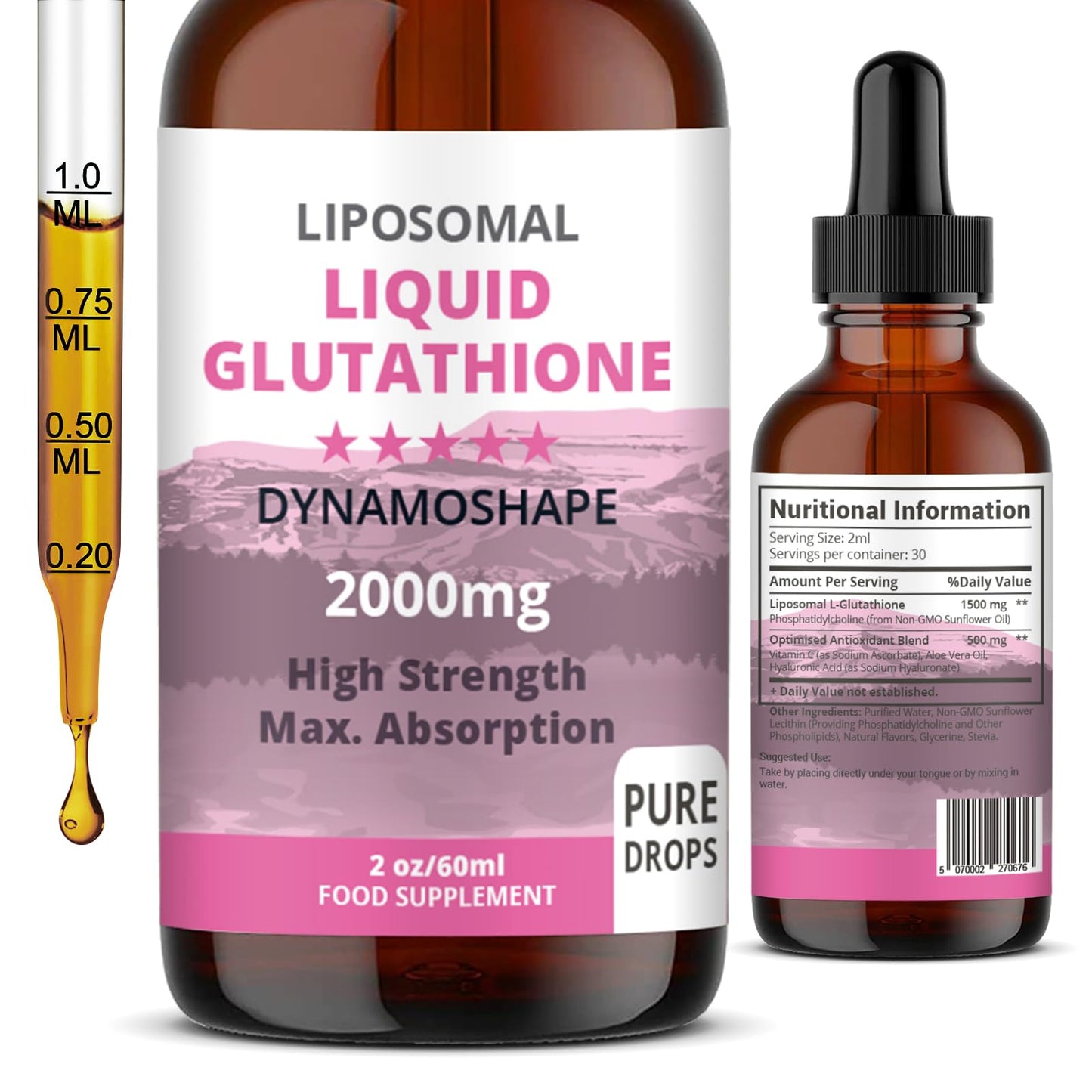 Liposomal Glutathione 2000mg with Vitamin C, Oral Glutathione Liquid, Antioxidant Supplement for Detox, Superior Absorption, Higher Dosage (Pack of 1) - dailyvitalstore