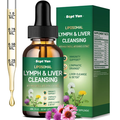 Liposomal Lymphatic Drainage Drops - Lymphatic Drainage Supplements with Milk Thistle, Burdock Root for Women & Men | Supports Liver Cleanse, Detox & Repair | Lymph - Liver Cleanse Health | 2 Fl Oz - dailyvitalstore