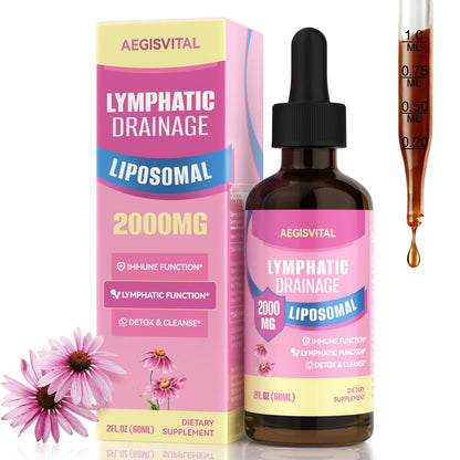 Liposomal Lymphatic Drainage Drops, Lymphatic Support with Echinacea, Dandelion, Turmeric, Burdock, Elderberry, and Calendula, Lymph System Support & Immune Health - dailyvitalstore