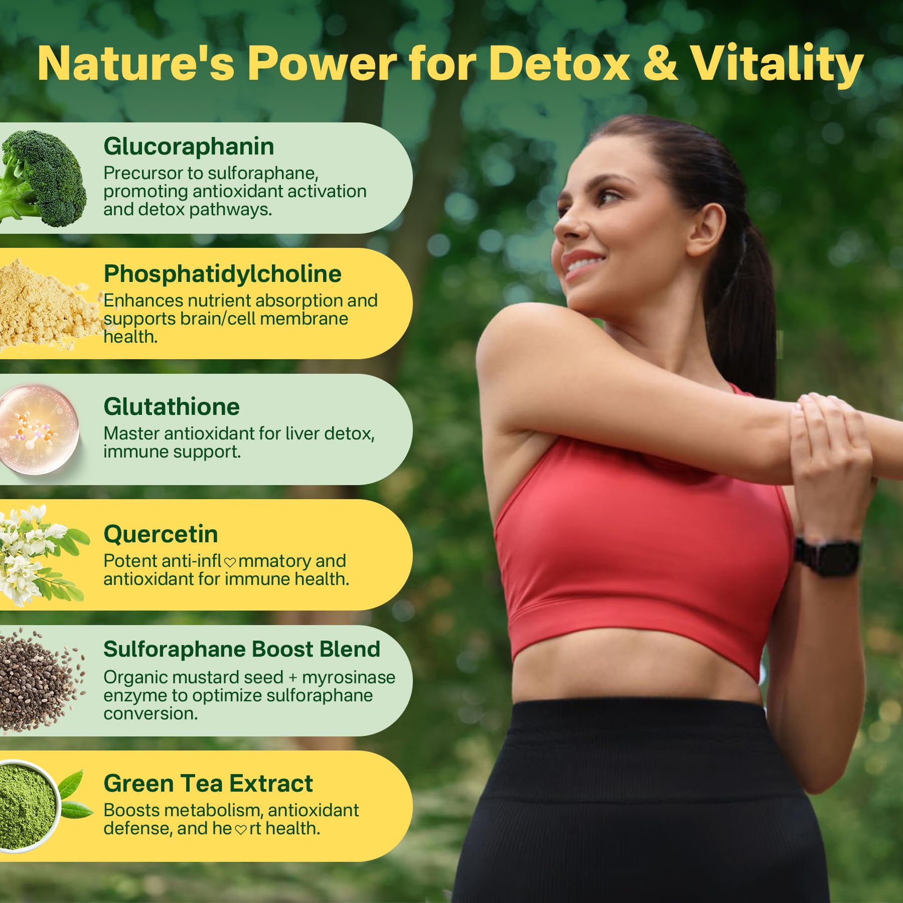 Liposomal Sulforaphane Supplement 150mg, from Broccoli Seed Extract w/Myrosinase, Quercetin, Glutathione, Sulforaphane Supplement Gummies for Antioxidants Detox Cellular Brain Health, Chewable 60Cts - dailyvitalstore