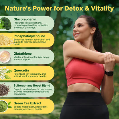 Liposomal Sulforaphane Supplement 150mg, from Broccoli Seed Extract w/Myrosinase, Quercetin, Glutathione, Sulforaphane Supplement Gummies for Antioxidants Detox Cellular Brain Health, Chewable 60Cts - dailyvitalstore