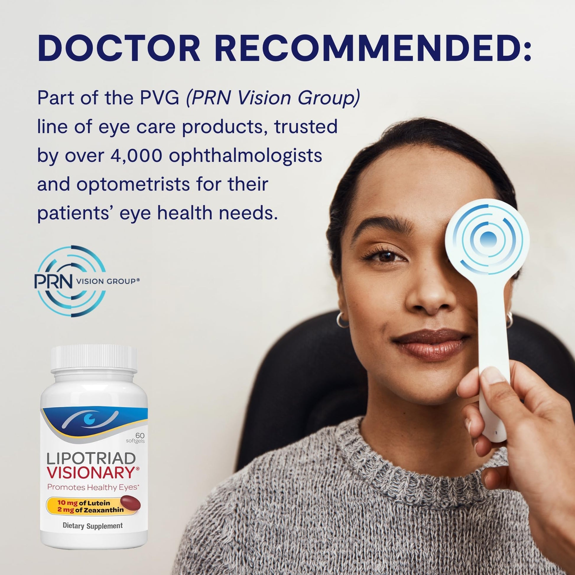Lipotriad Visionary Eye Vitamins – 60 Capsules – Lutein and Zeaxanthin Supplements with Other AREDS 2® Ingredients to Support Eye Health - dailyvitalstore