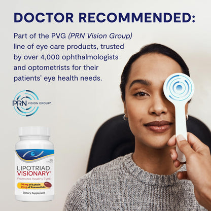 Lipotriad Visionary Eye Vitamins – 60 Capsules – Lutein and Zeaxanthin Supplements with Other AREDS 2® Ingredients to Support Eye Health - dailyvitalstore
