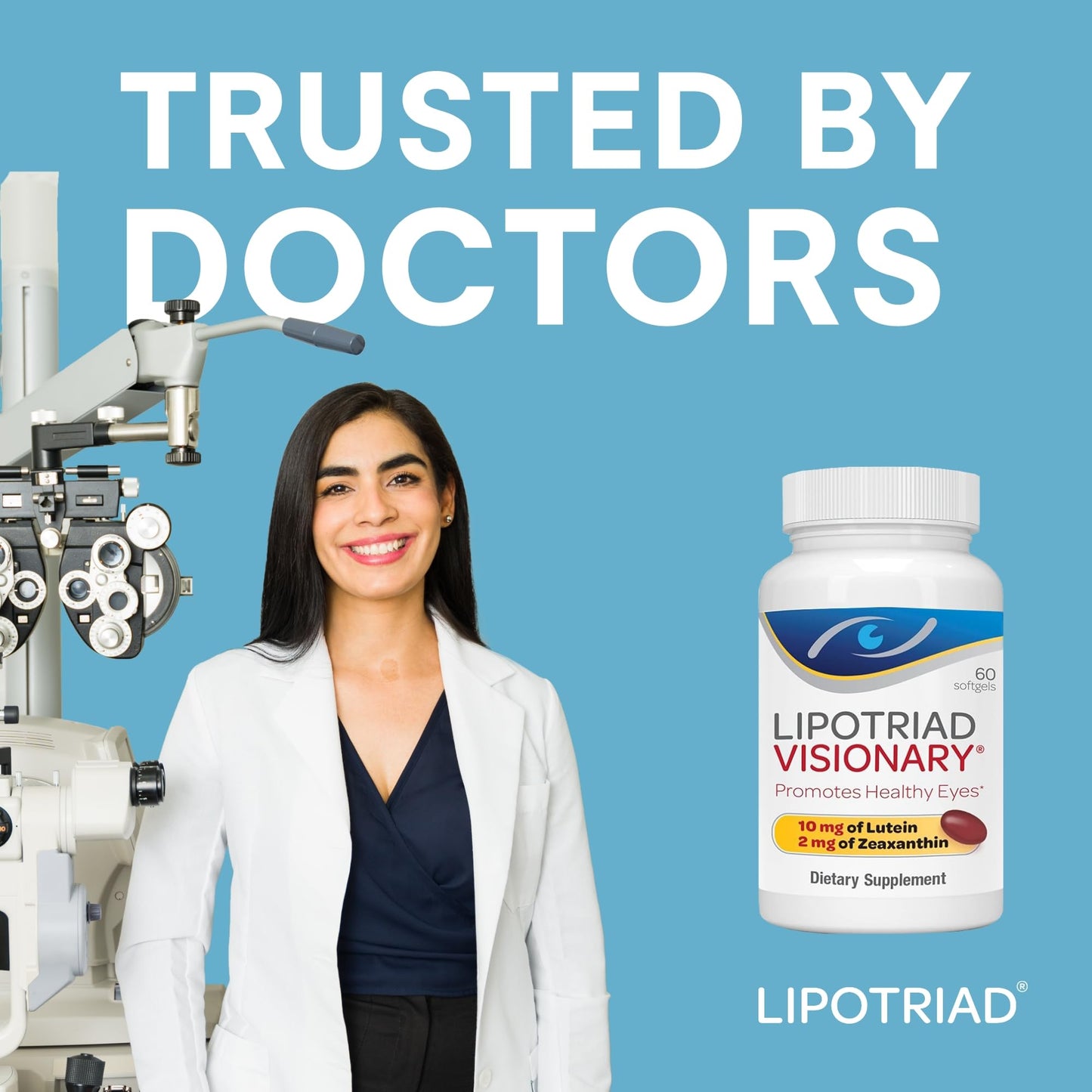Lipotriad Visionary Eye Vitamins – 60 Capsules – Lutein and Zeaxanthin Supplements with Other AREDS 2® Ingredients to Support Eye Health - dailyvitalstore
