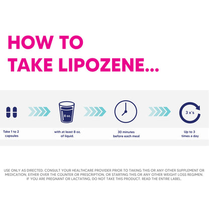 Lipozene Weight-Management Fiber Supplement, 60 Capsules | Non-Stimulant Glucomannan Formula for Healthy Lifestyle Support - dailyvitalstore