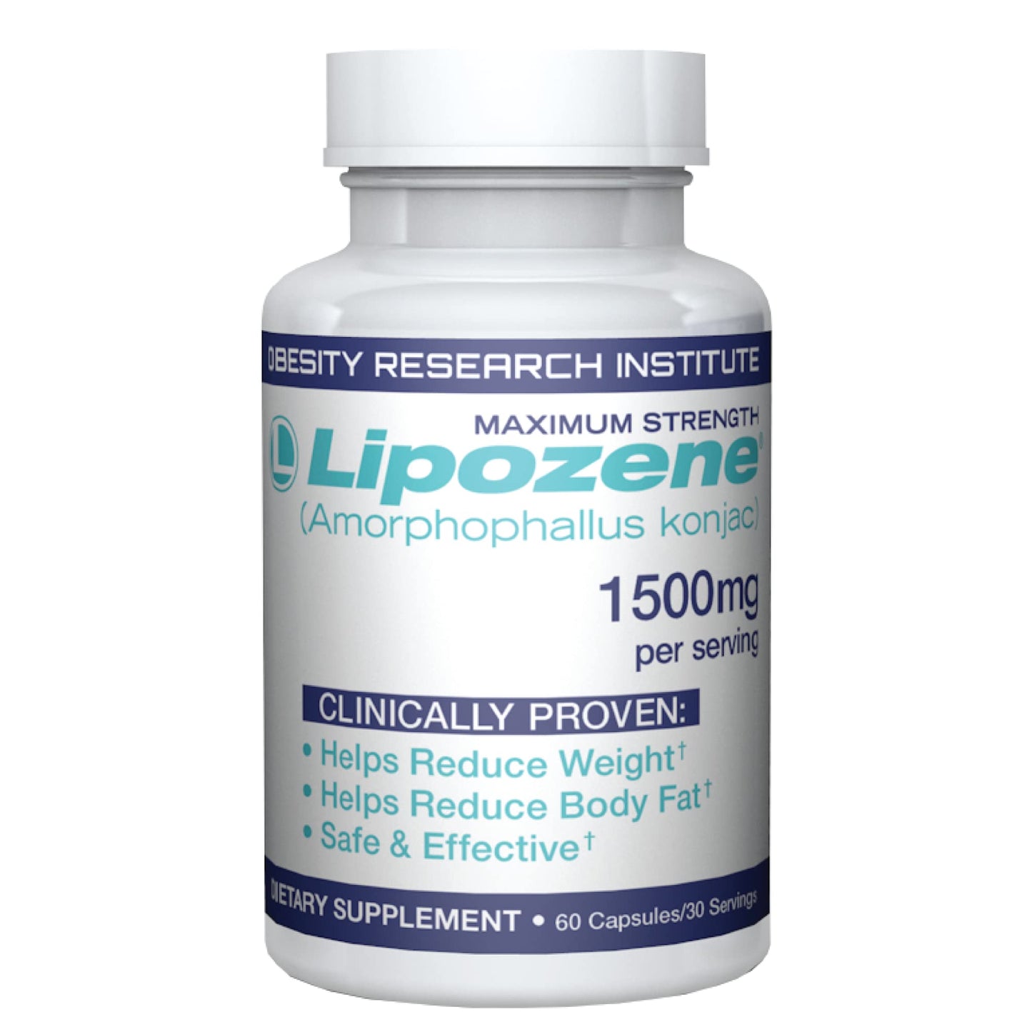 Lipozene Weight-Management Fiber Supplement, 60 Capsules | Non-Stimulant Glucomannan Formula for Healthy Lifestyle Support - dailyvitalstore
