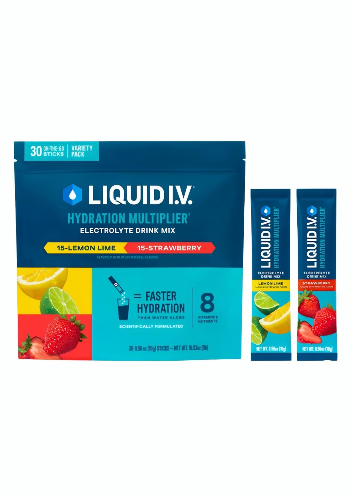 Liquid I.V. Hydration Multiplier Electrolyte Drink Mix, Variety, 0.56 Oz, 30 Ct - dailyvitalstore