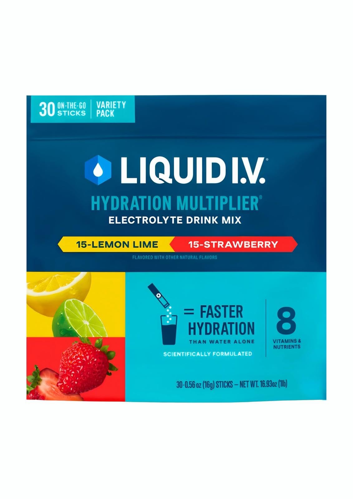 Liquid I.V. Hydration Multiplier Electrolyte Drink Mix, Variety, 0.56 Oz, 30 Ct - dailyvitalstore