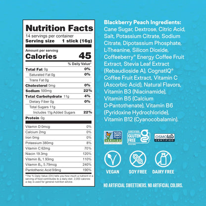 Liquid I.V.® Hydration Multiplier +Energy - BlackBerry - Peach | Electrolyte Powder Drink | 1 Pack (14 Servings) - dailyvitalstore
