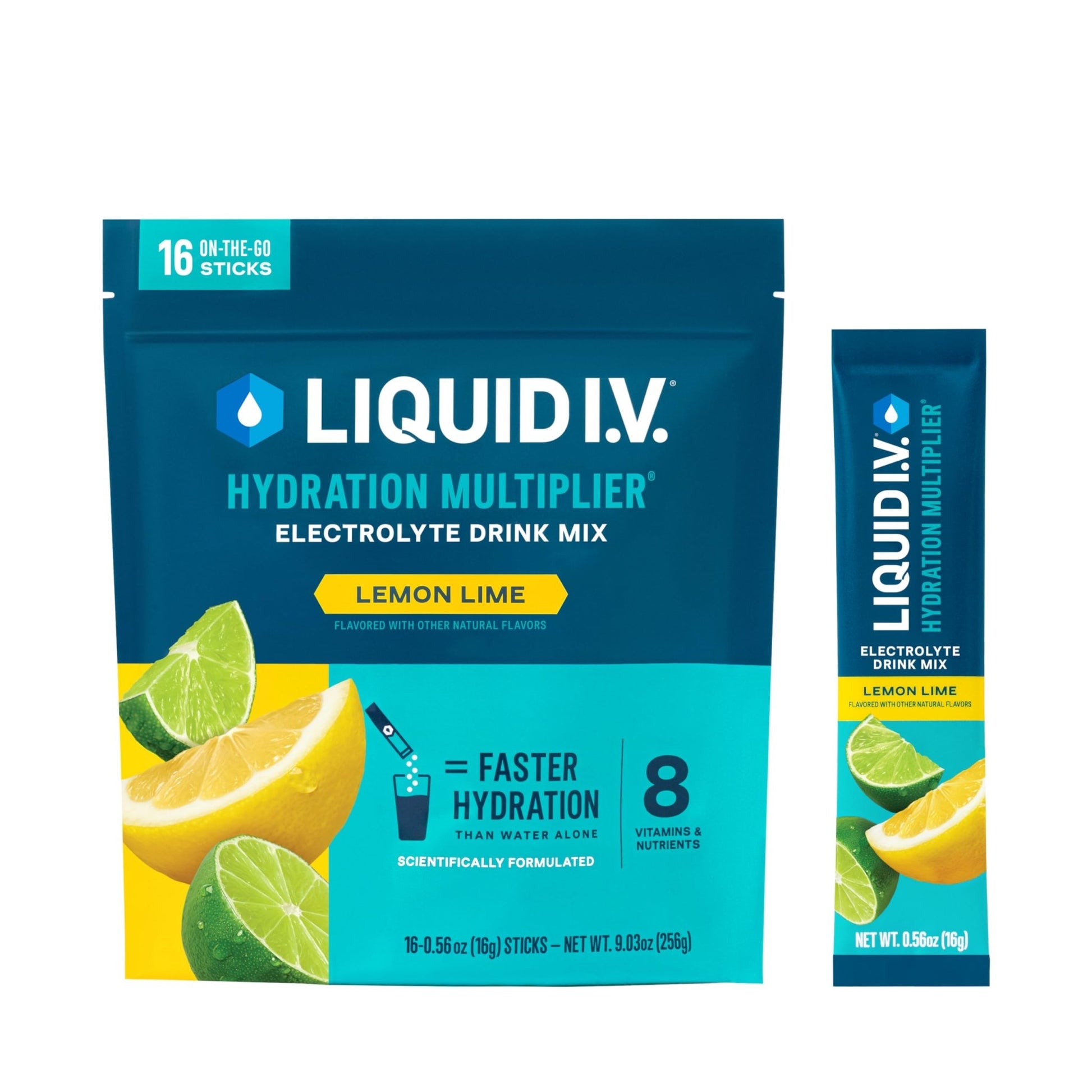 Liquid I.V.® Hydration Multiplier - Lemon Lime | Electrolyte Powder Drink Mix | 1 Pack (16 Servings) - dailyvitalstore