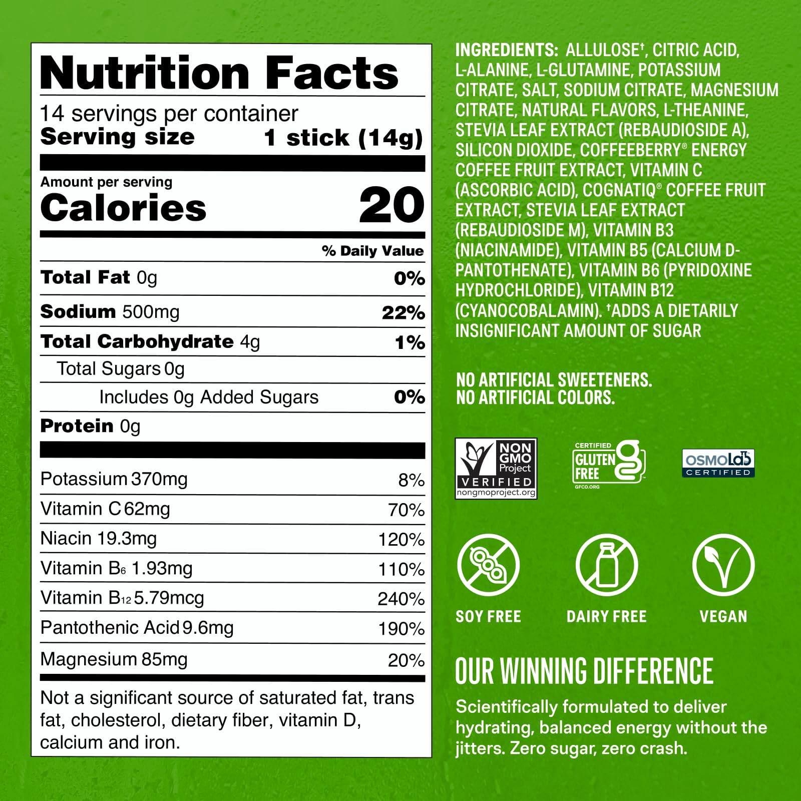 Liquid I.V.® Hydration Multiplier Sugar-Free + Energy - Blackberry Lemonade | Electrolyte Powder Drink Mix | 1 Pack (14 Servings) - dailyvitalstore