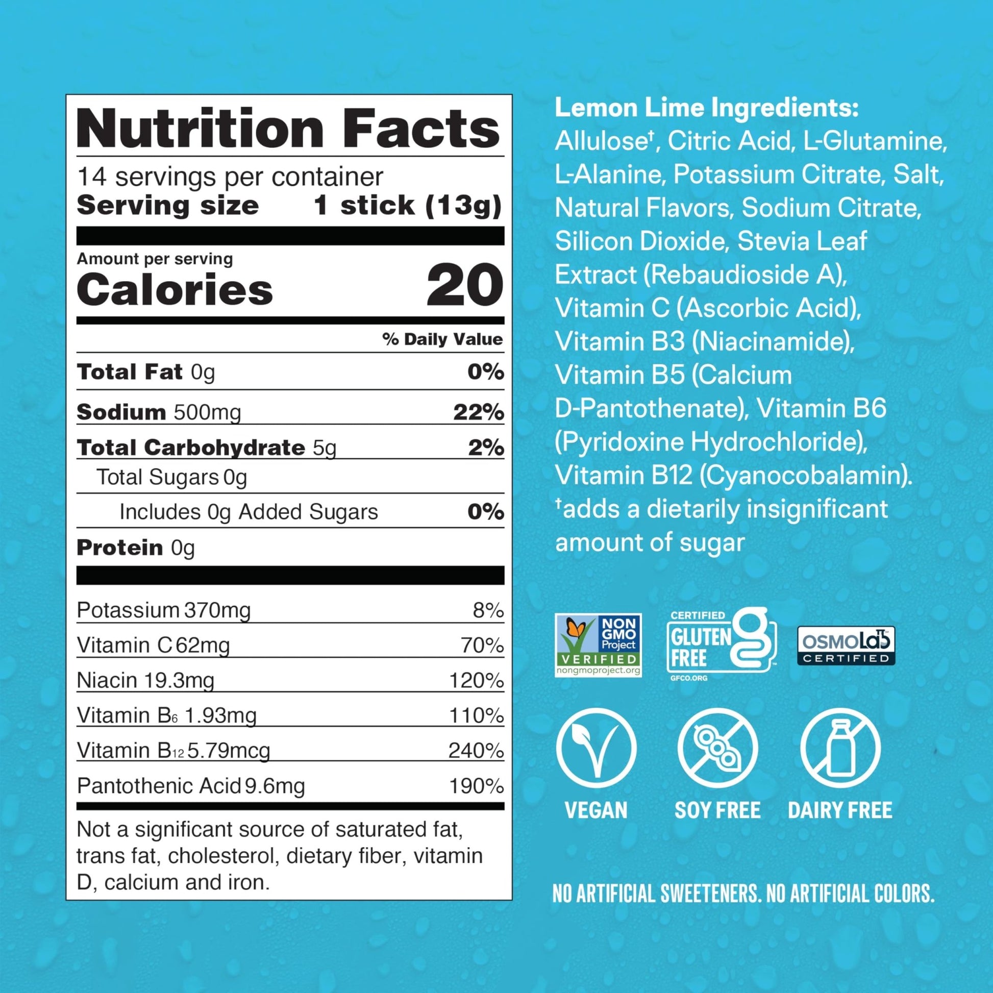 Liquid I.V. Hydration Multiplier Sugar-Free - Lemon Lime | Electrolyte Powder Drink Mix | 1 Pack (14 Servings) - dailyvitalstore