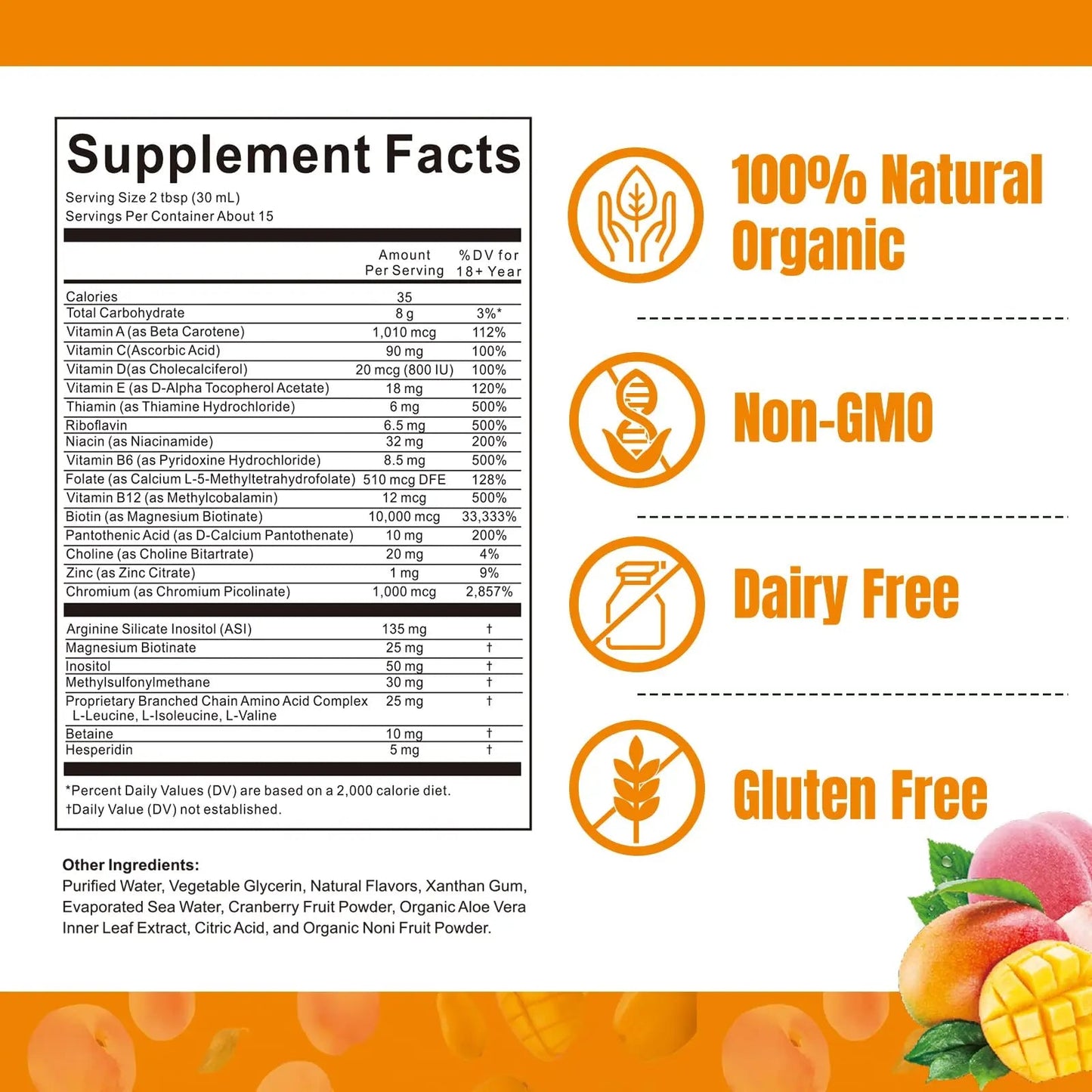 Liquid Multivitamin for Hair Growth | Biotin 10000mcg | Hair & Skin Support Supplement | Clinically Tested for Thicker Hair & Skin Elasticity - dailyvitalstore