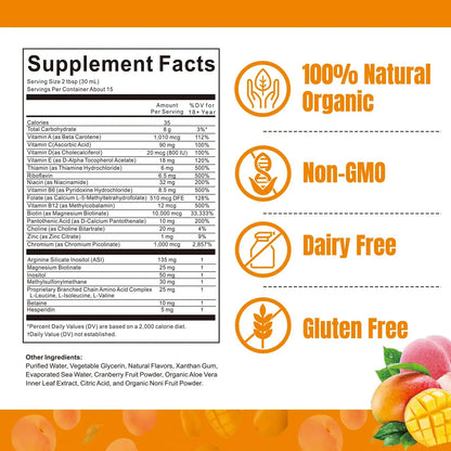 Liquid Multivitamin for Hair Growth | Biotin 10000mcg | Hair & Skin Support Supplement | Clinically Tested for Thicker Hair & Skin Elasticity - dailyvitalstore