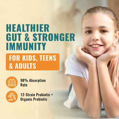 Liquid Probiotic for Women, Men, Kids, Toddler Probiotic: USDA Organic Probiotics, Vegan Probiotic Liquid & Alfalfa Blend + Acidophilus for Gut Health, - dailyvitalstore