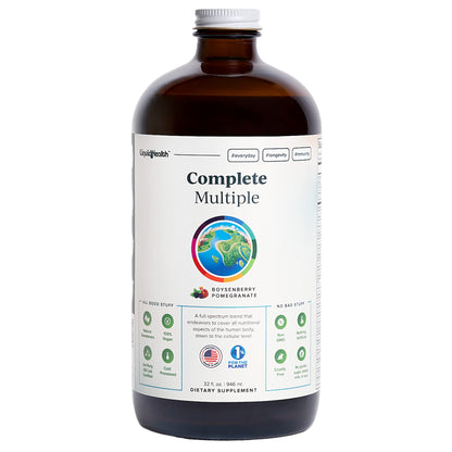 LIQUIDHEALTH Complete Multiple Adult Liquid Multivitamin - Essential Vitamins, Minerals & Nutrients, Immune Support, Gut Health, Energy, Detox - Made in USA, Vegan, Non-GMO, Sugar-Free (32 oz) - dailyvitalstore