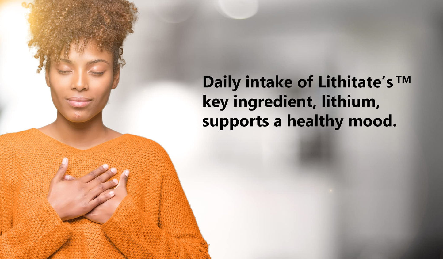 lithitate Lithium Aspartate 10mg | Supports Cognitive Function & Brain Health with Aging | NSF Certified | Promotes Mental Clarity, Healthy Mood & Longevity - dailyvitalstore