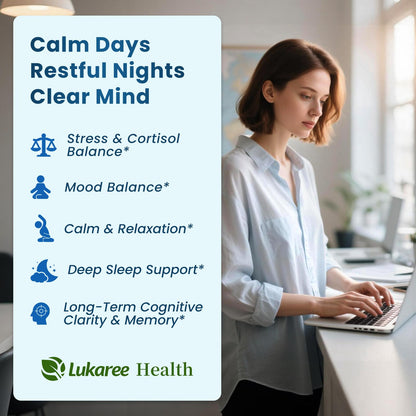 Lithium Orotate 5/10mg, L-Theanine 200mg, Ashwagandha 300mg - Mood Focus Memory Brain Supplements with Bacopa Monnieri, Lion’s Mane, Magnesium, Zinc D3 B6 Folate B12 - dailyvitalstore