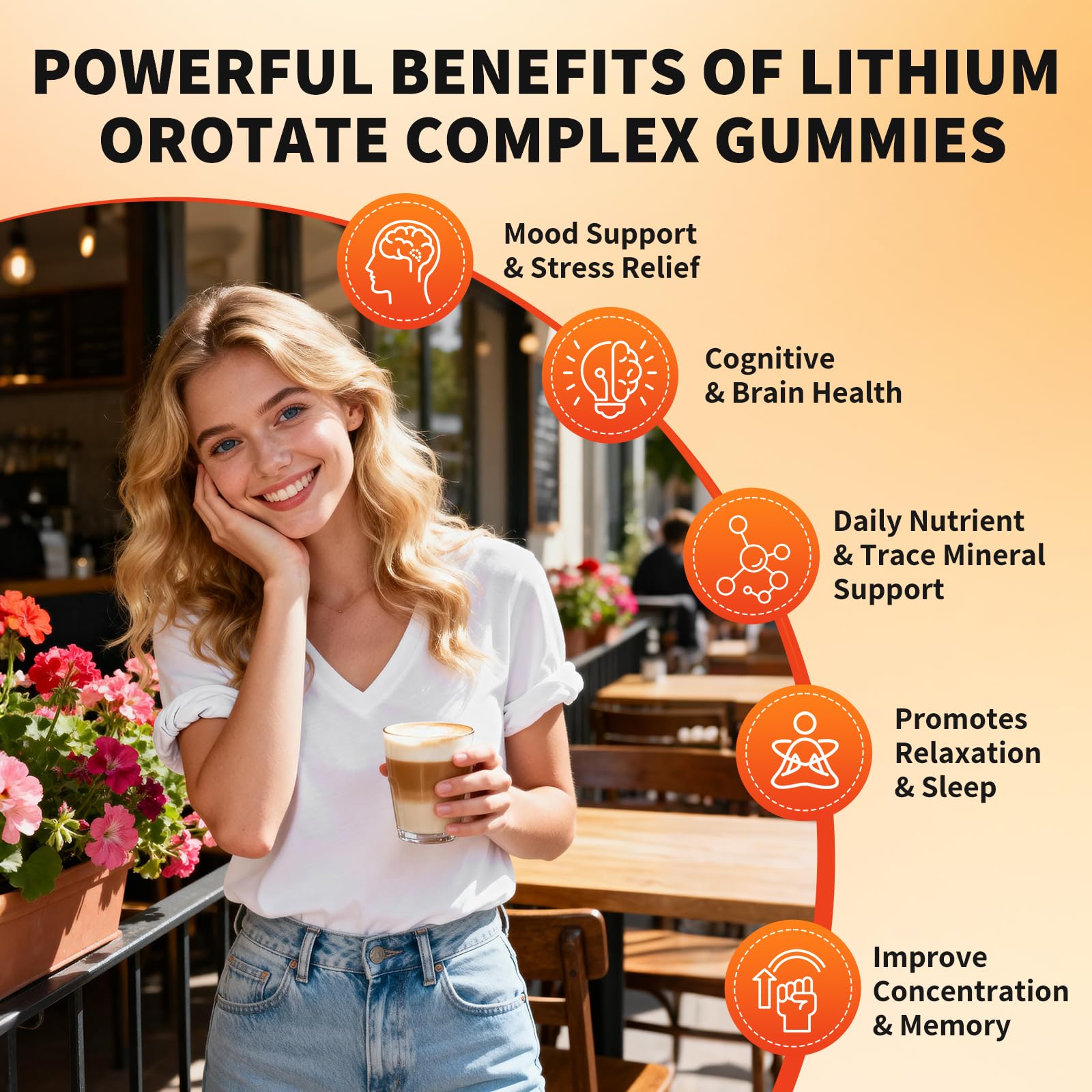 Lithium Orotate 5mg 10mg Gummies Lithium Supplements with Vitamin B, Magnesium & Selenium for Mood Support, Stress Relief, Brain Health, Non-GMO, Vegan, Gluten Free - dailyvitalstore
