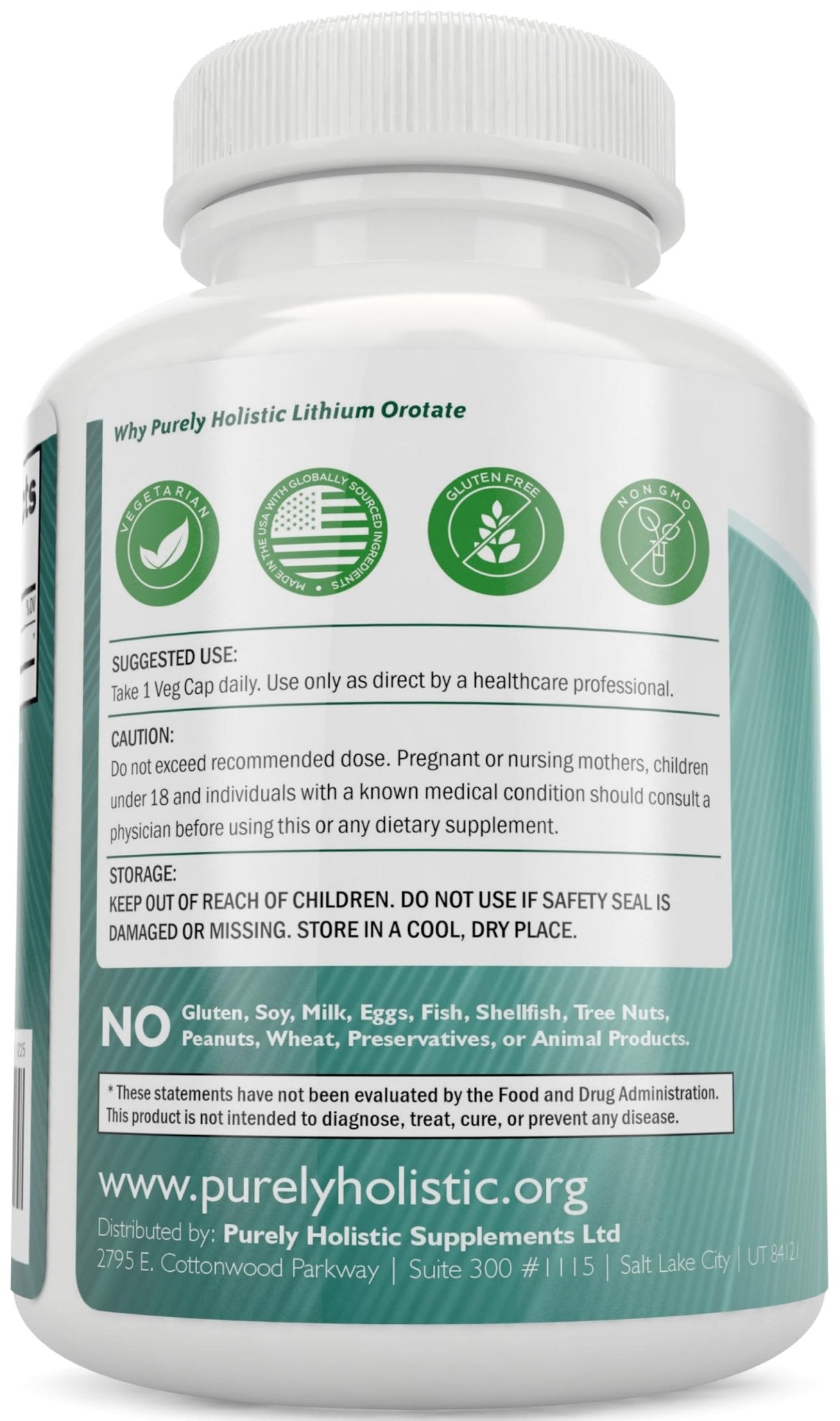 Lithium Orotate 5mg, 180 Vegetarian Lithium Capsules, Supplement Lithium Orotate 5mg, 180 Vegetarian Lithium Capsules, Helps Maintain Healthy Mood - dailyvitalstore