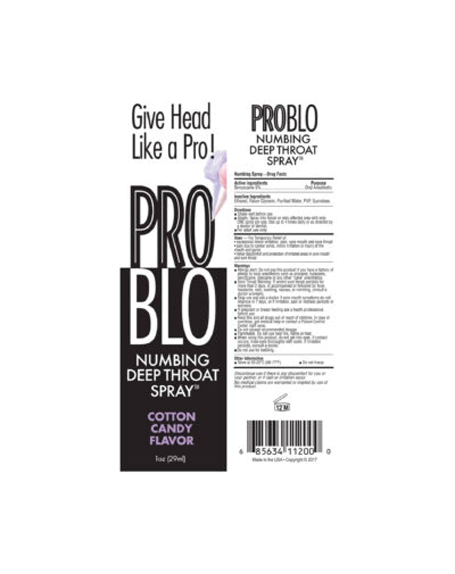 Little Genie ProBlo Cotton Candy Flavored Deep Throat Numbing Spray, 1 oz - dailyvitalstore