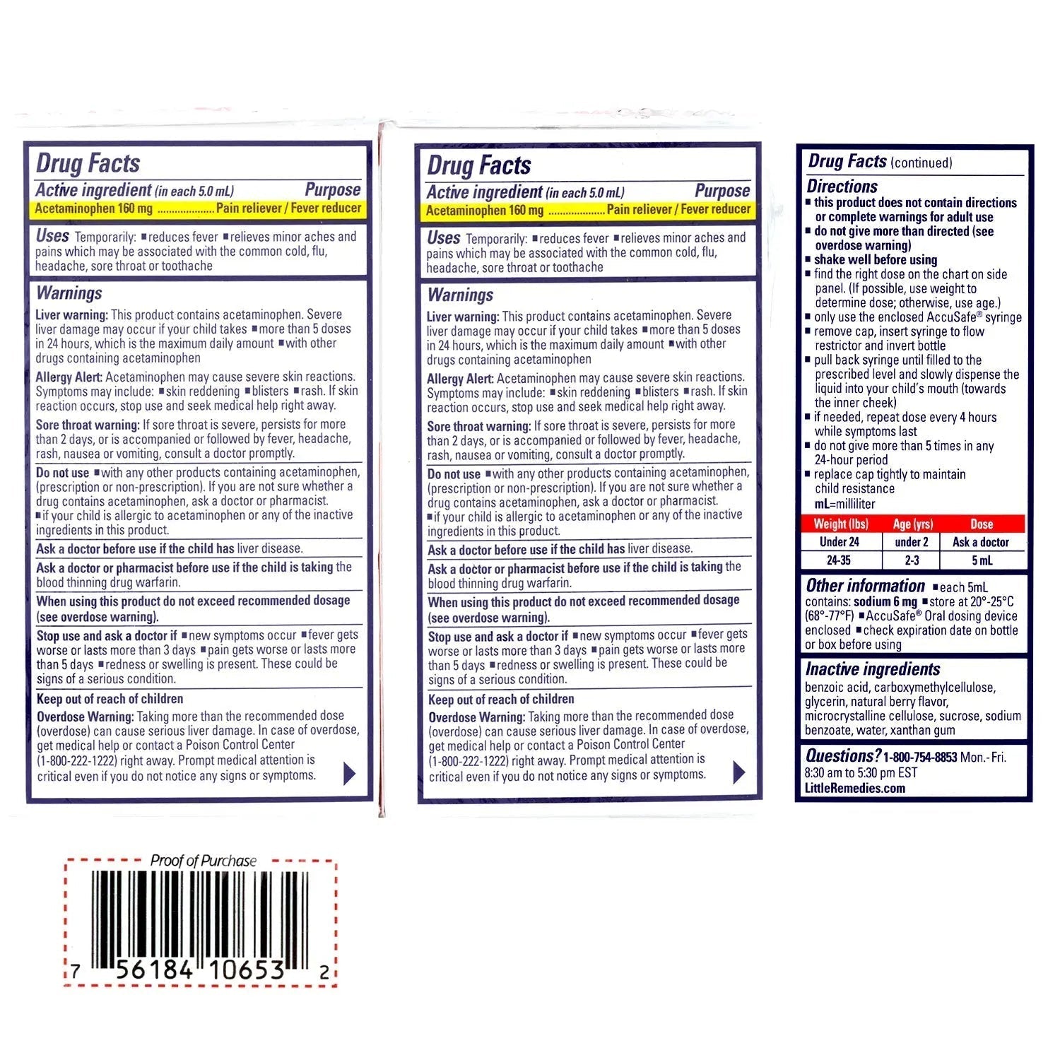 Little Remedies Infant Fever & Pain Reliever with Acetaminophen, Baby Medicine with No Artificial Sweeteners, Flavors or Dyes, Natural Berry Flavor, 2 Fl Oz, Pack of 2 - dailyvitalstore