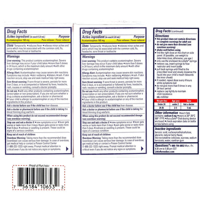 Little Remedies Infant Fever & Pain Reliever with Acetaminophen, Baby Medicine with No Artificial Sweeteners, Flavors or Dyes, Natural Berry Flavor, 2 Fl Oz, Pack of 2 - dailyvitalstore