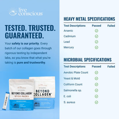 Live Conscious Beyond Collagen Multi Collagen Powder for Women w/Types I, II, III, V & X - Keto Friendly, Hydrolyzed Collagen Peptides Powder Blend w/Biotin & Vitamin C 41 Servings - dailyvitalstore