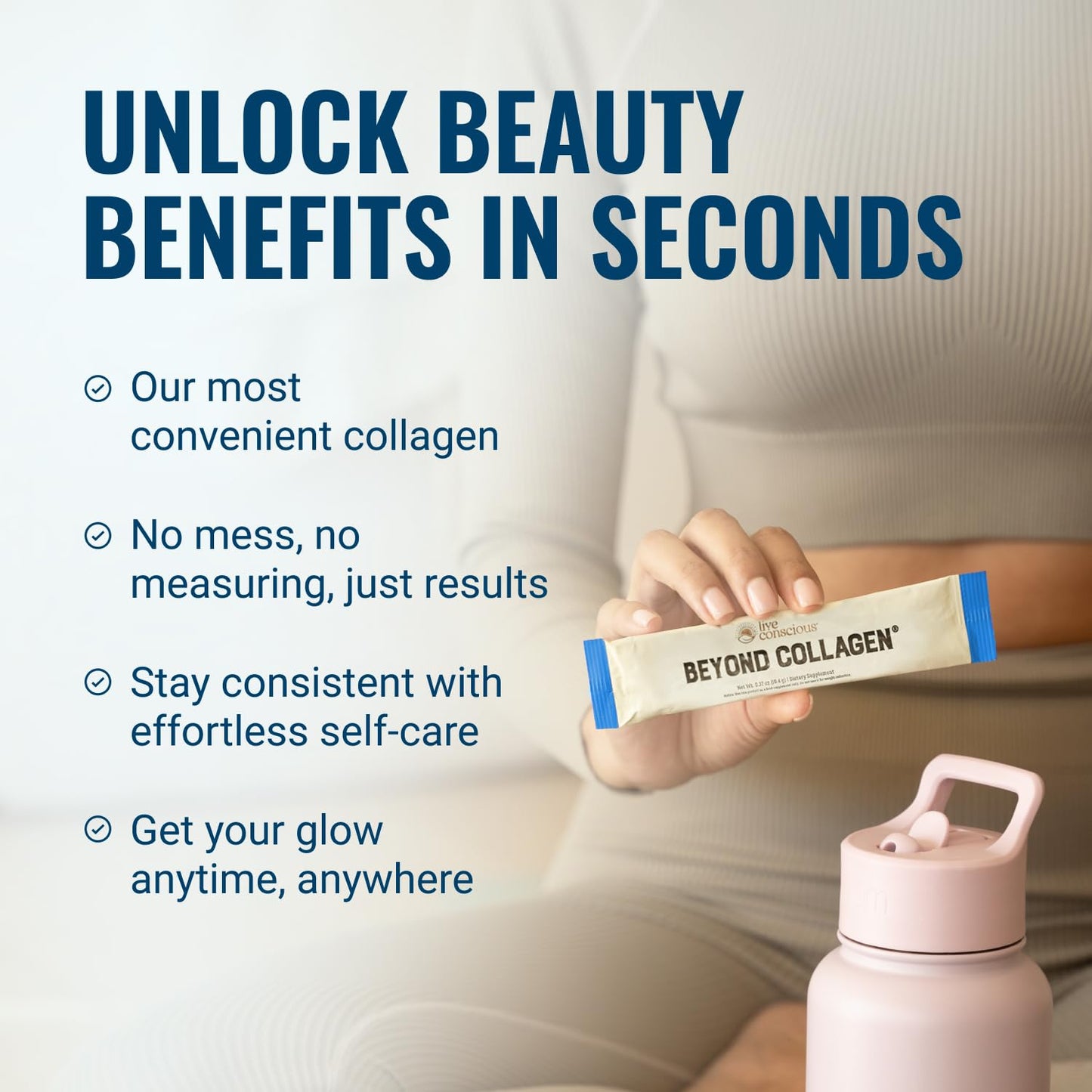Live Conscious Beyond Collagen Multi Collagen Powder for Women w/Types I, II, III, V & X - Keto Friendly, Hydrolyzed Collagen Peptides Powder Blend w/Biotin & Vitamin C 41 Servings - dailyvitalstore
