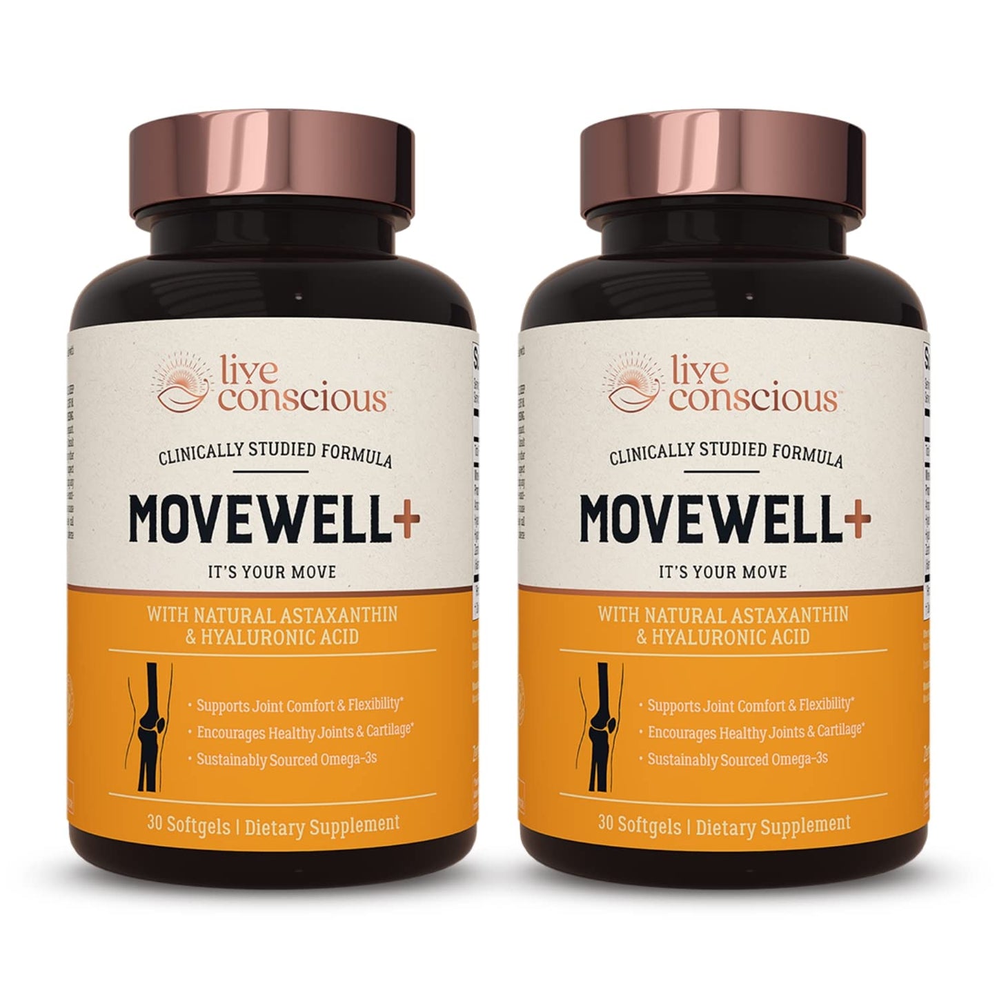 Live Conscious Joint Health Supplement - MoveWell Plus Antarctic Krill Oil, Natural Astaxanthin and Hyaluronic Acid | Outperforms Glucosamine (2 Pack) - dailyvitalstore